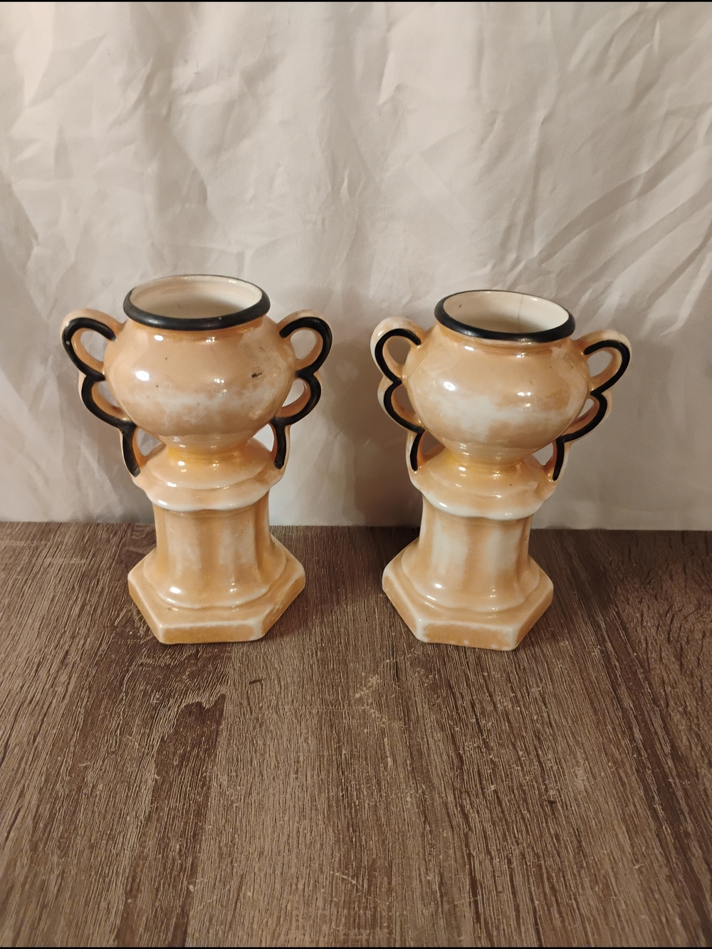 Vintage Art Decor Czech Ceramic Vase Set